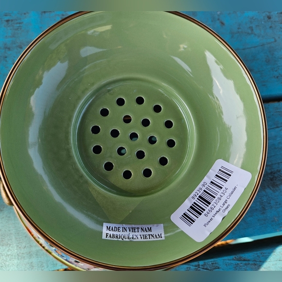 Mackenzie Childs Flower Market Green Large Colander - Picture 6 of 7